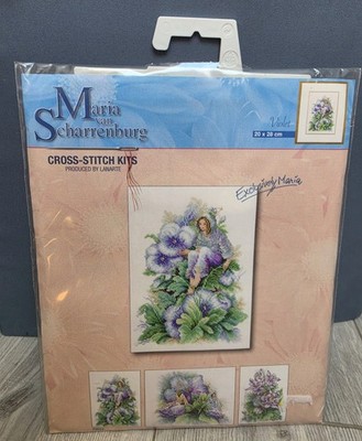 Lanarte Maria van Scharrenburg gezähltes Kreuzstich-Set ''violett'' 23024 Neu