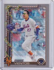 2025 Topps Holiday Baseball - Mark Ventos Silver Glitter #H142 - New York Mets