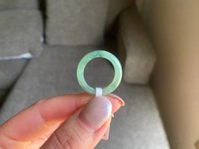 Natural Type A Jadeite Band Ring 06 Clear Water Floating Green Burmese Waxy US5