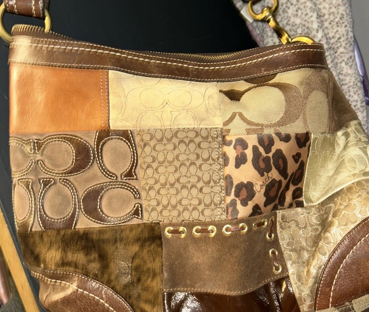 Coach Carly Vintage Patchwork Shoulder Bag F0893-F12842 X-Large | eBay