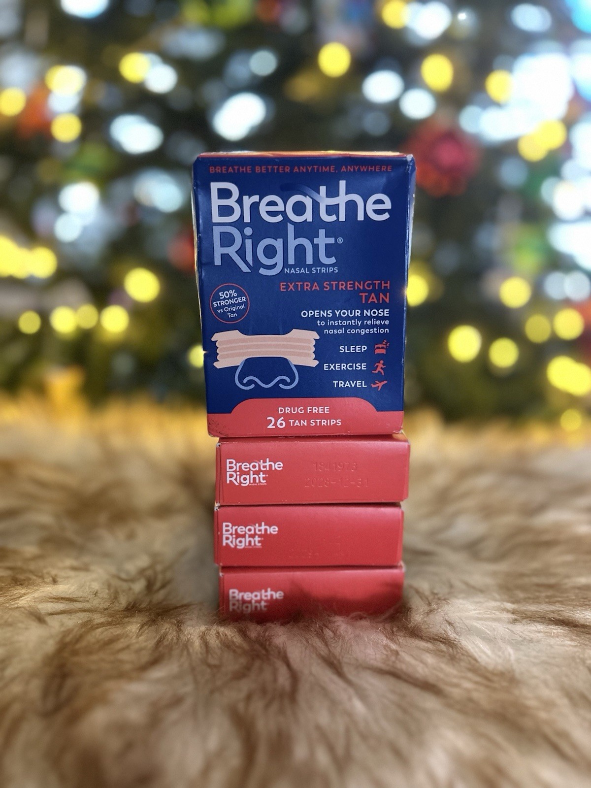 Breathe Right Extra Strength Nasal Strips Tan 26ct X4 Exp 2028