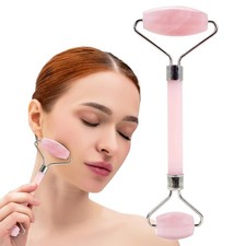Rose Quartz Face Roller - Gua Sha Facial Tools, Jade Rollers for Face, Skin Care