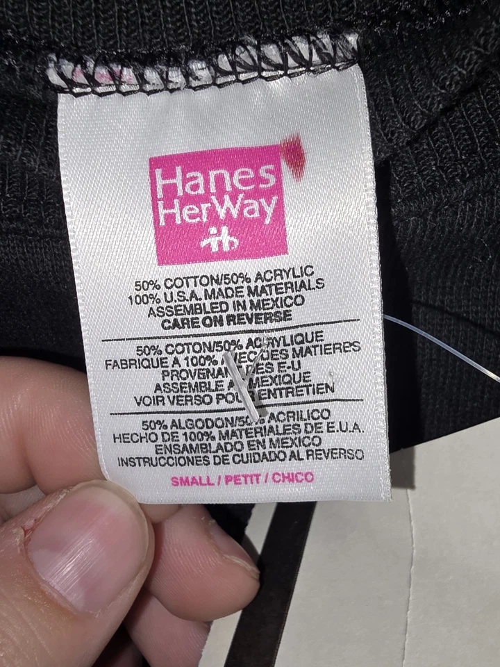 Sudadera De Colección Hanes Her Way Cuello Redondo Pequeña Negra Nueva Con Etiquetas Años 80 90 Ajuste Amplio EE. UU. Foto 4 de 4