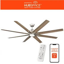 Kensgrove II 72 in. Smart Indoor/Outdoor Brushed Nickel Ceiling Fan Remote