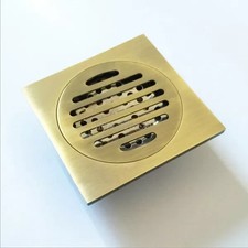 Antique Brass Bathroom Square Floor Deodorant Drain Shower Waste Trap 100x100mm