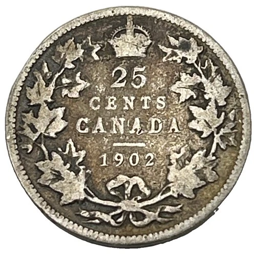 1902 Canada 25 Cents — photo from the most recent tracked eBay sale