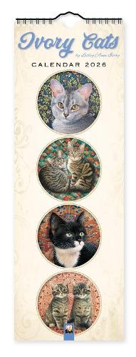 Ivory Cats Slim Calendar 2026 (Art Calendar)