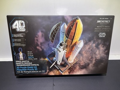 4D Build Space Shuttle 3D Model Kit w/ LED Lights, 346 Pieces, Ages 12+
