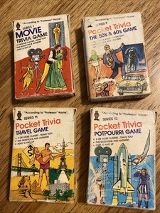 Hoyle 1984 Pocket Trivia Cards Lot Of Four