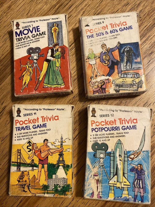 Hoyle 1984 Pocket Trivia Cards Lot Of Four