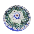 Vintage Murano Millefiori Detailed Floral Art Glass Paperweight 2.5" X 1.5" GRS