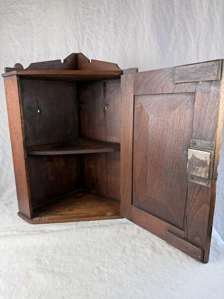 Estante armario esquinero primitivo años 1800 pino americano Foto 4 de 4