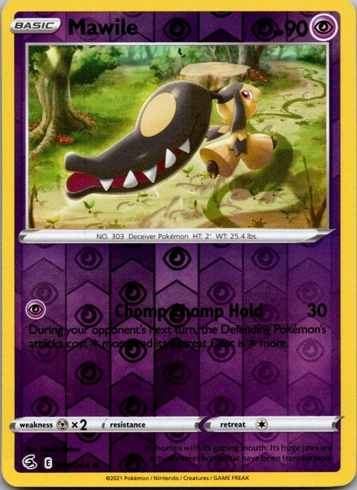 Mawile 119/264 Common Fusion Strike Pokemon Reverse Holo Near Mint