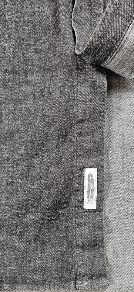 Camisa de vestir Michael Bastian ajustada para hombre L gris con botones mezcla de algodón Foto 3 de 4