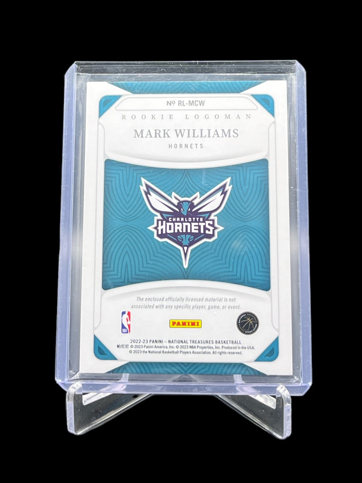 2022-23 Panini National Treasures Mark Williams Rookie Logoman /5 #RL-MCW view 2