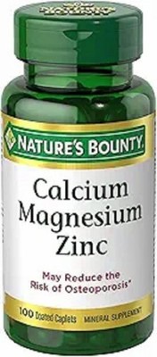 Nature's Bounty Calcium Magnesium & Zinc Caplets, 100 Count (Pack of 1)