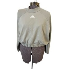 Adidas cropped light mint color sweatshirt size medium