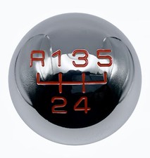 Chrome R2 Round 5 Speed Red Gear Shift Knob For Audi Tt 1998 - 2006 8n