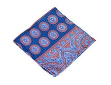 Lord R Colton Masterworks Pocket Square - Rocas Atoll Arctic Fire Silk - 75 New