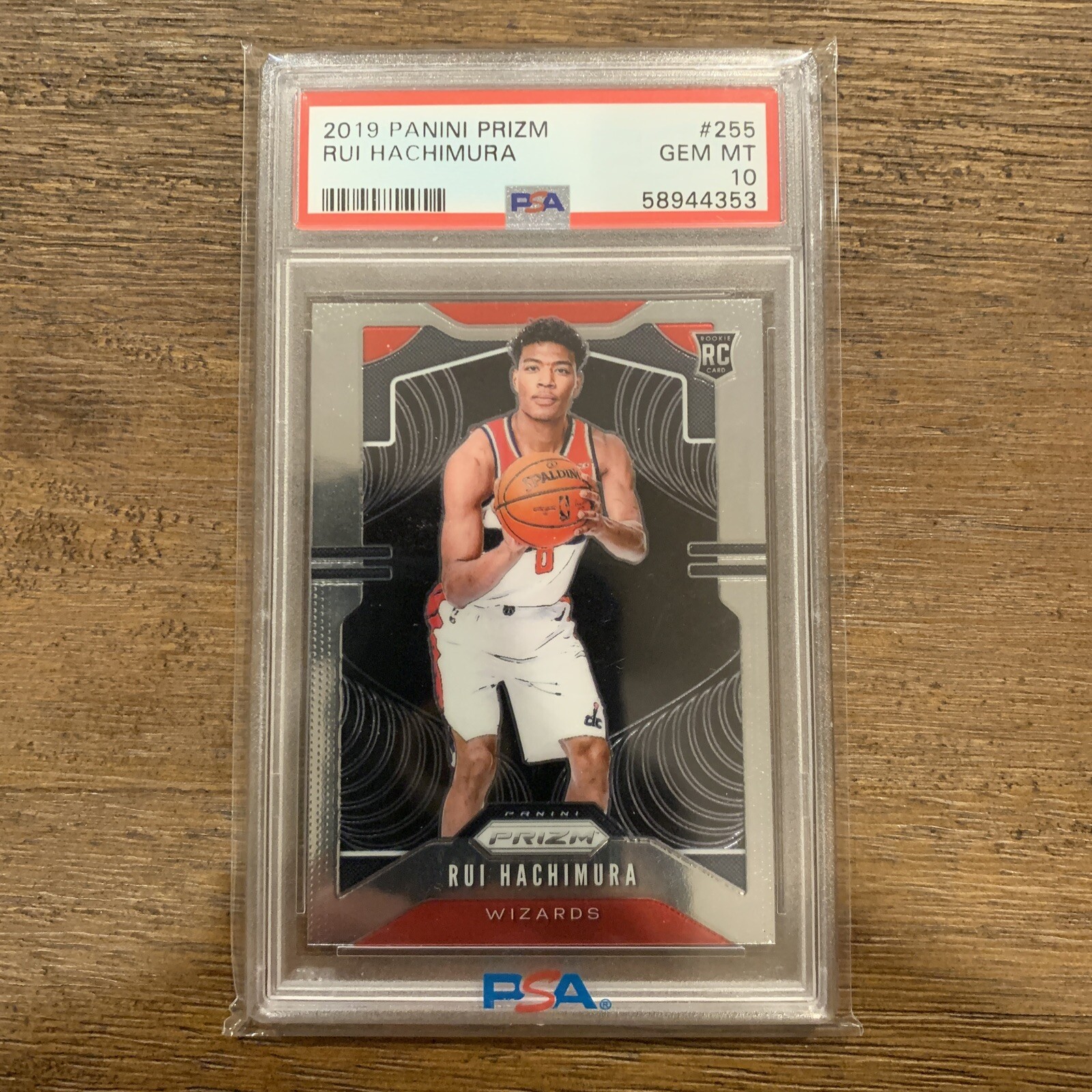 2019 PANINI PRIZM RUI HACHIMURA (RC) ROOKIE CARD PSA 10 GEM MT WIZARDS LAKERS