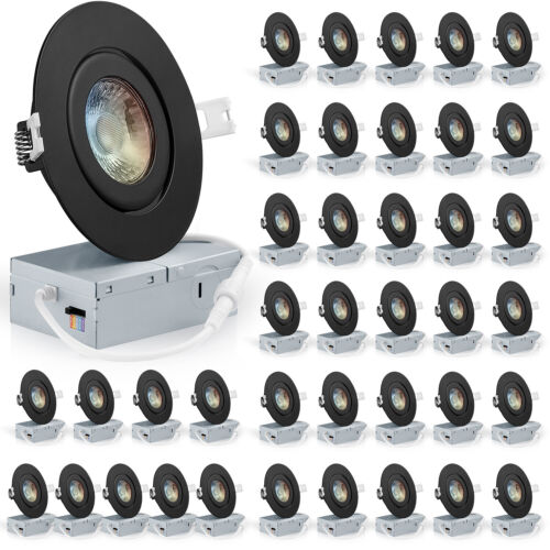 QPLUS 4 Inch LED Black 5CCT Recessed Ceiling Light Eyeball Gimbal Aluminum - Picture 14 of 17