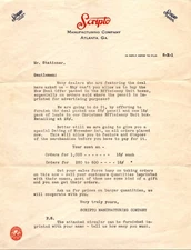 Scripto Manufacturing Co Atlanta GA 1930s Letterhead Lead Pencils