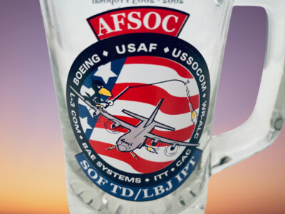 Vintage USAF Military BAE Systems AFSOC 2002-2003 Team Member 12 oz. Glass  Mug