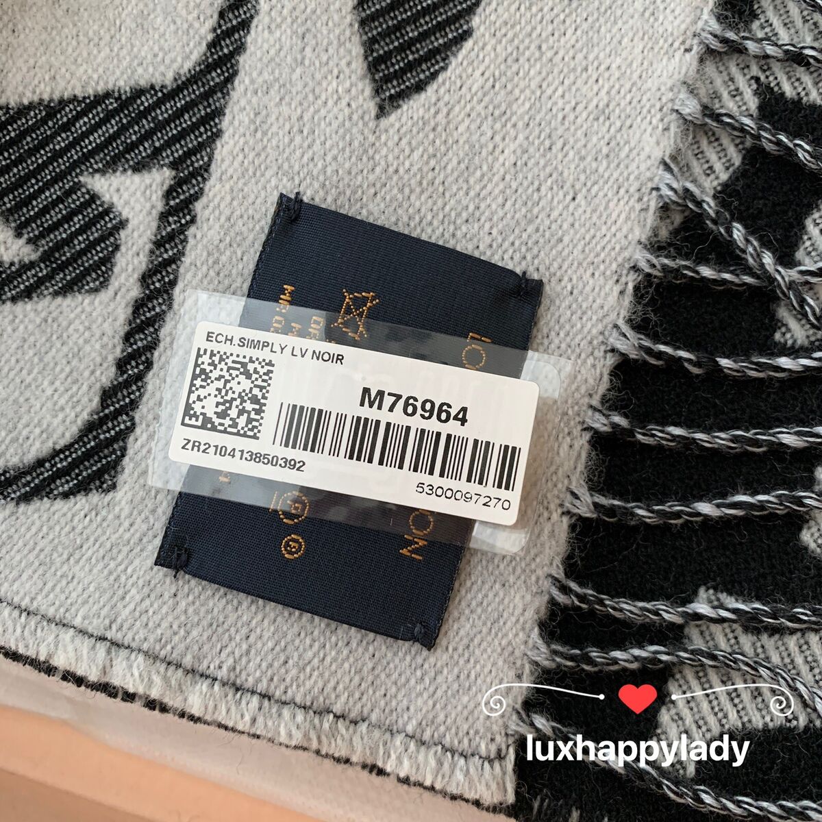 🔥NEW LOUIS VUITTON SIMPLY LV SCARF SHAWL WRAP 100% WOOL- Black ✨HOT  GIFT❤️RARE!