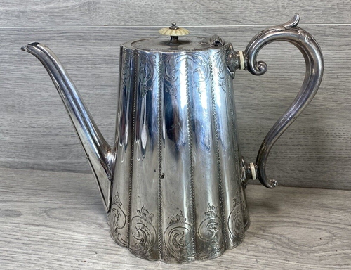 Sheffield EPNS highly engraved Coffee Pot sheffield silver plate
