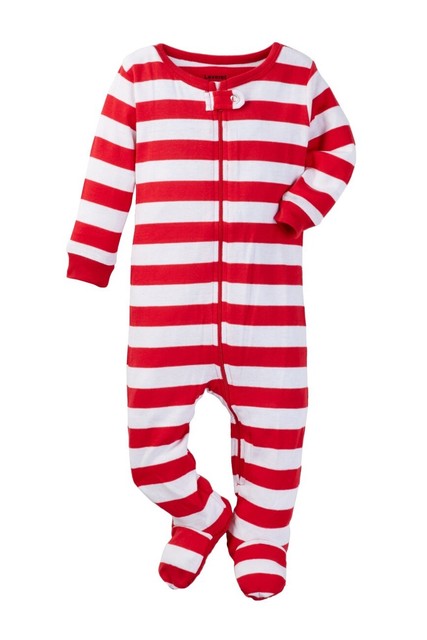6M-5Y Leveret Baby Boys Girls Christmas Red /& Green Striped Footed Pajamas
