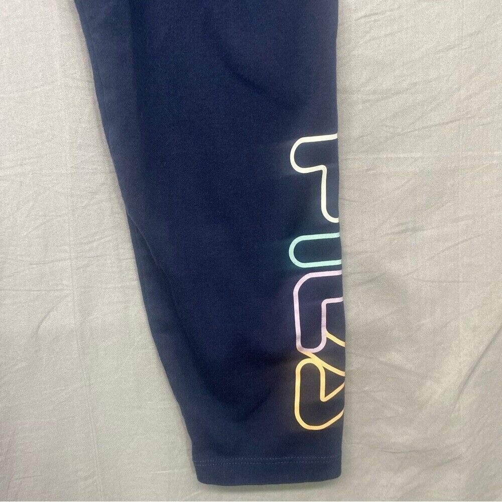 Fila Leggings Logo su Pantalone Gamba Blu Donna Taglia M