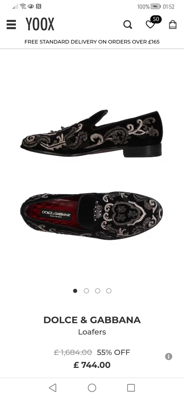 MEN'S DOLCE&GABBANA EMBROIDERED SLIP ON SHOES CHRISTIAN UK8 EU42 BNWB RRP £1684 image 2