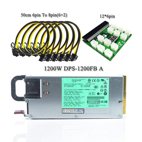 PSU Power Supply + Breakout Board + 12pcs 6pin-to-8pin Cables DPS-1200FB A 1200W - 第 1/12 張圖片
