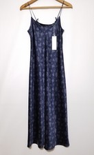 NWT Vince Floral Satin Silk Slip Dress in Dark Navy Size S 325