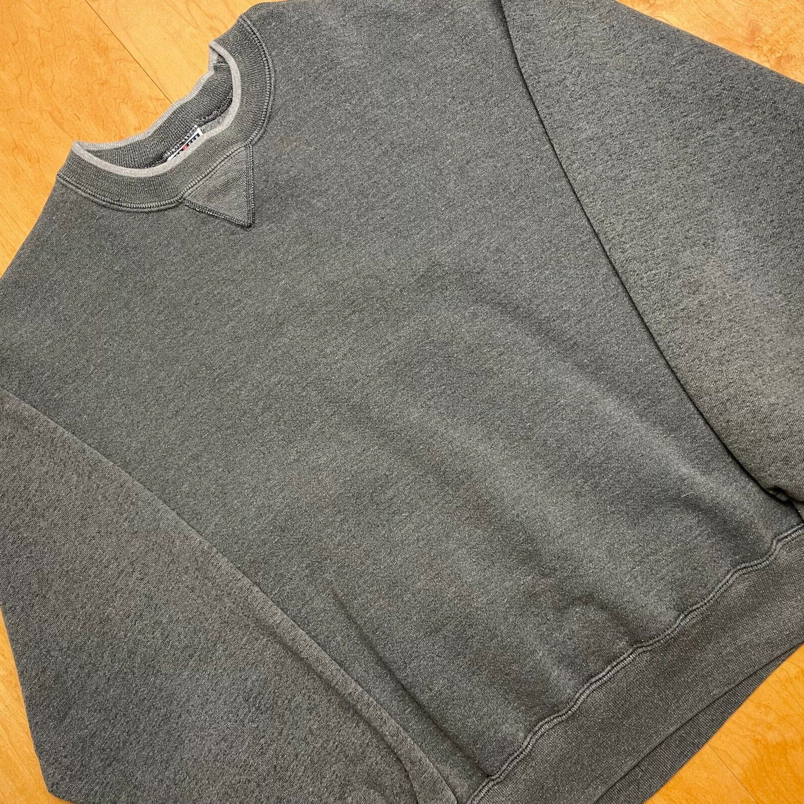 Vintage JERZEES Blank Large Solid Gray Long Sleev… - image 3