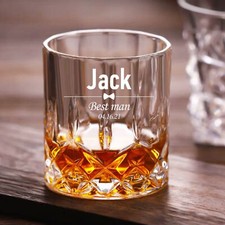 Personalised Whiskey Glass Drinking Tumbler Bestman Dad Wedding Fathers Day Gift