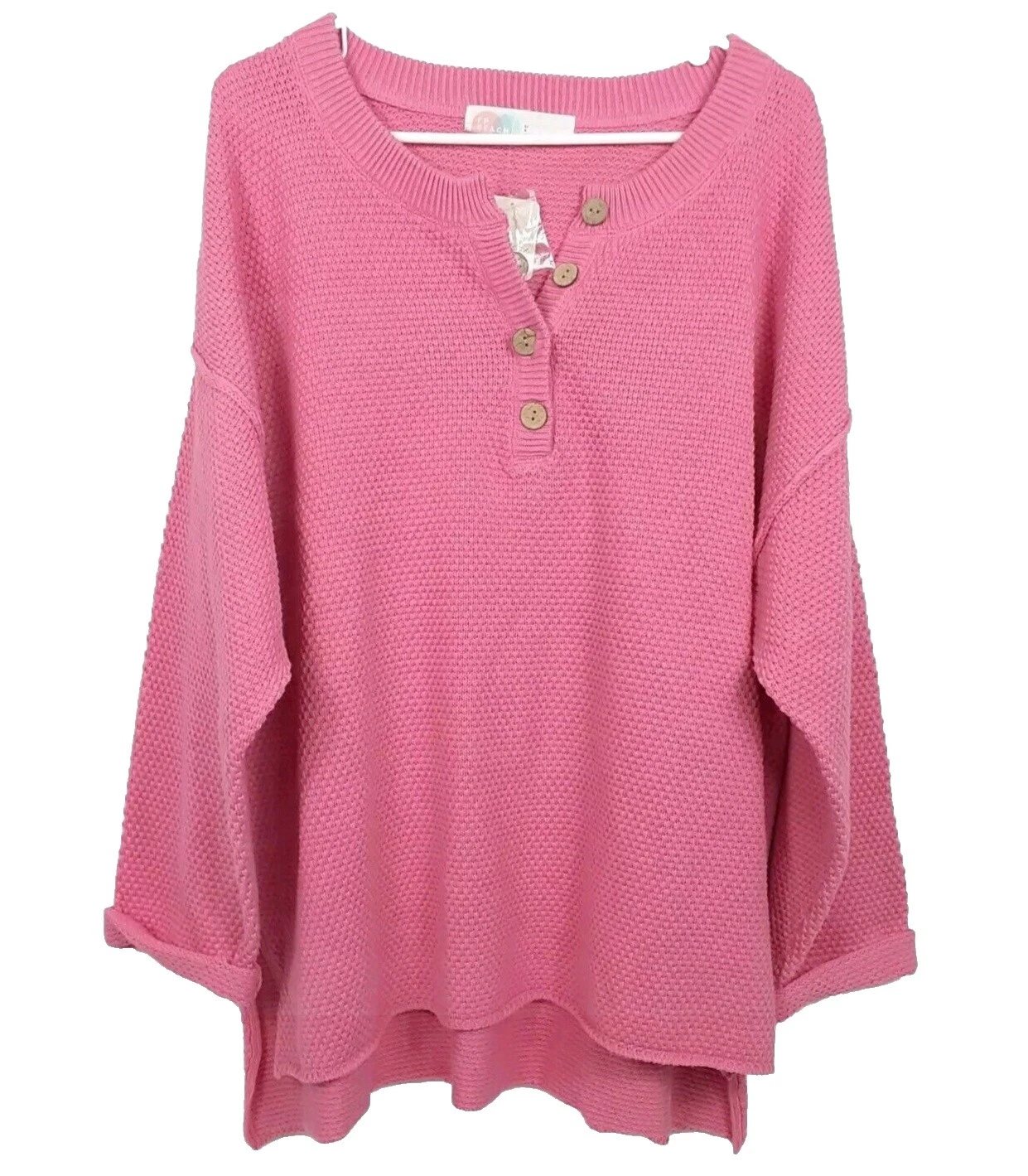 Algodón suéteres de playa con cuello en V para Mujer