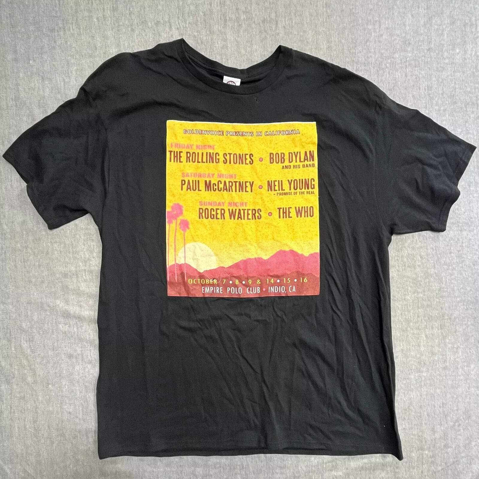 Desert Trip Concert T Shirt Featuring Dylan Stones Who McCartney Young