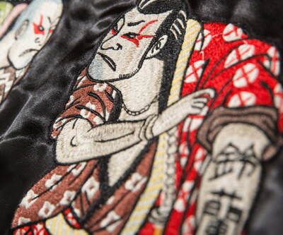 Mens Souvenir Jacket Japanese Pattern Embroidery Sukajan Crows X