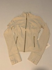 NEW LULULEMON Define Cropped Jacket Nulu 0 2 Light Ivory Gold Gold