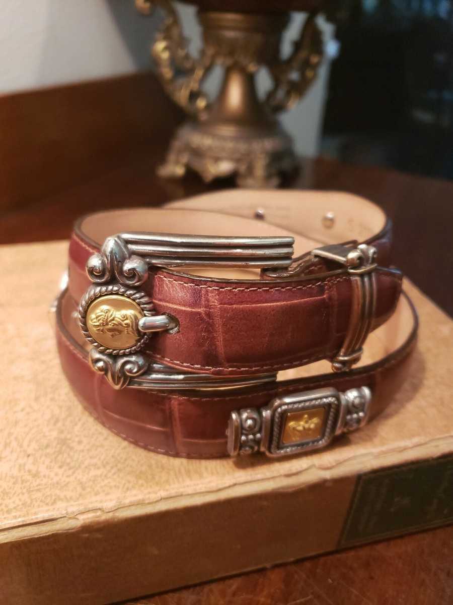 1996 BRIGHTON MUSEUM Brown Leather Belt S President bust  display picture 1