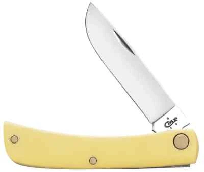 CASE XX KNIFE - SODBUSTER JR. # 032 - YELLOW HANDLES - CARBON STEEL - 3 5/8"
