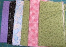 6 Cotton Floral Fat Quarters Timeless Treasures Fabric
