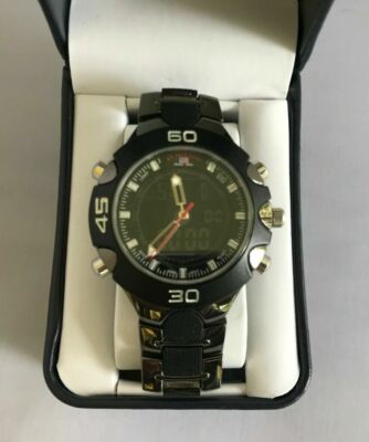 U.S. Polo Assn. Sport Men's US8083 Gun Metal/Black Plastic Analog-Digital Sporty