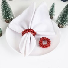12x European Christmas Red Bell Napkin Ring Table Setting Metal Decoration Hotel