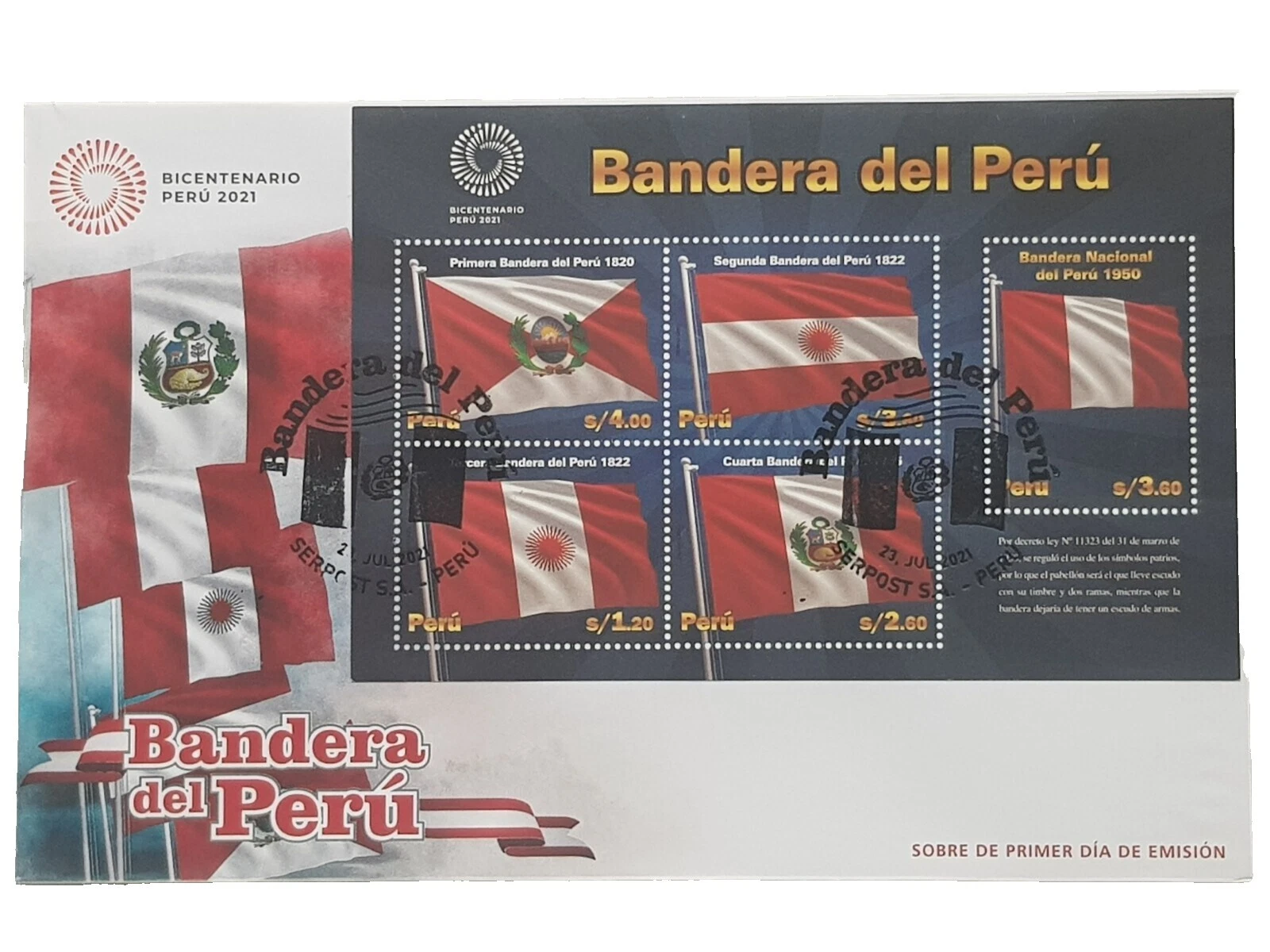 Sobre de Primer Día Sellos peruana