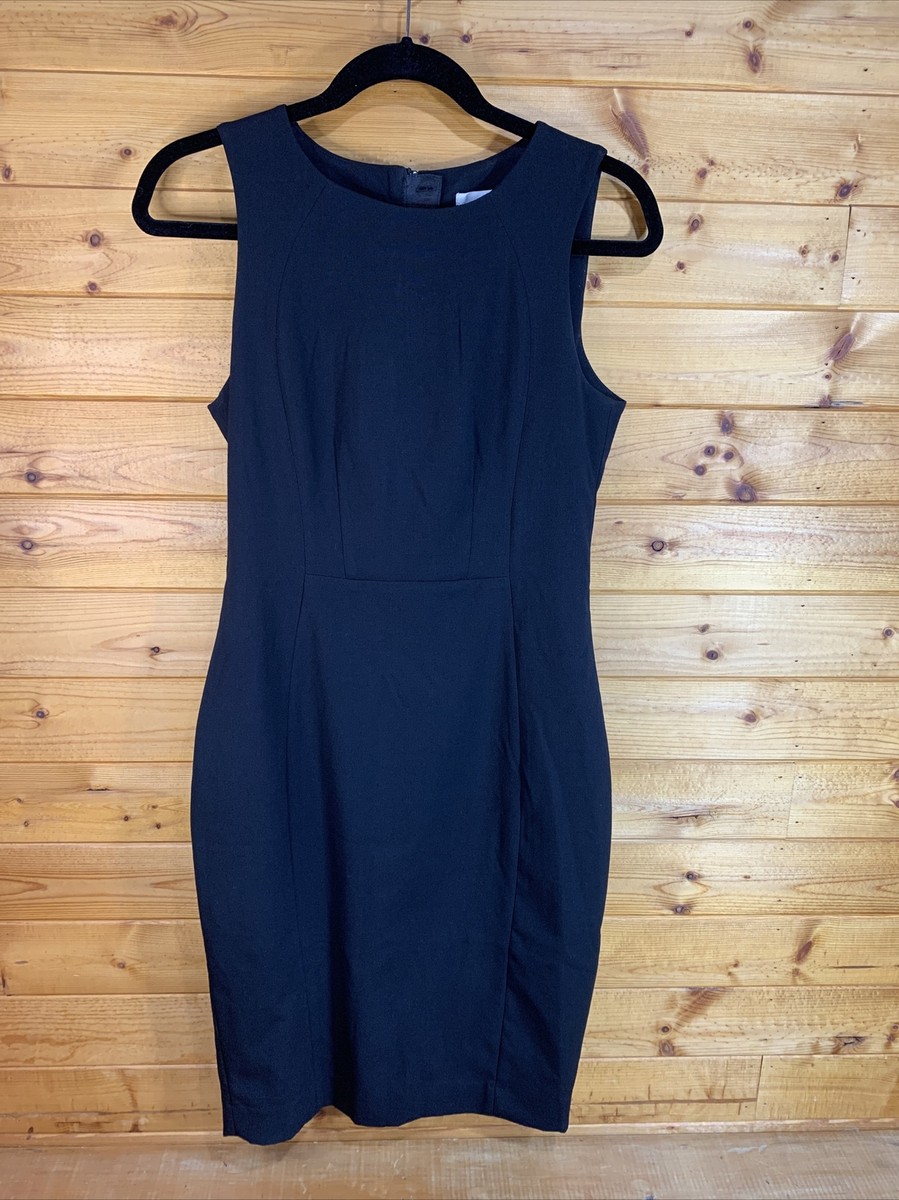H&M Black Dress Solid Sleeveless Midi Sheath Casual Cocktail Career Office Women H&M Black Dress Solid Sleeveless Midi Sheath Casual Cocktail Career Office Women