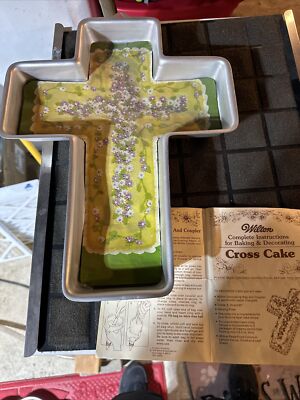 WILTON Religious CROSS CAKE PAN 2105-2509 Vtg Easter