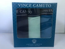 VINCE CAMUTO MEN'S COTTON STRETCH TRUNKS S /M / L SOLID  MULTICOLOR 3-PACK