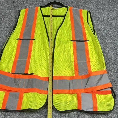 HDX ANSI Class 2 Safety Vest Hi Vis Reflective Mesh Zip Front One Size Yellow image 6